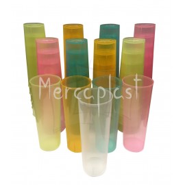 Vaso tubo de colores 300 ml. (10 und.) Cx50